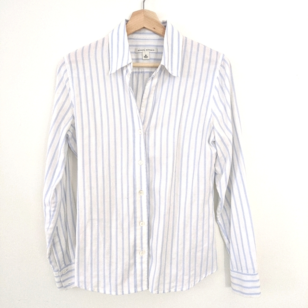 Banaba Republic Blue Striped Work Shirt